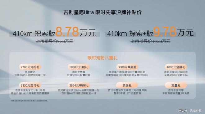 吉利星愿获上海绿牌资格，购车立享沪牌补贴及8重宠粉豪礼福利