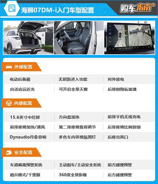 推荐150领航+版 比亚迪海狮07DM-i购车指南