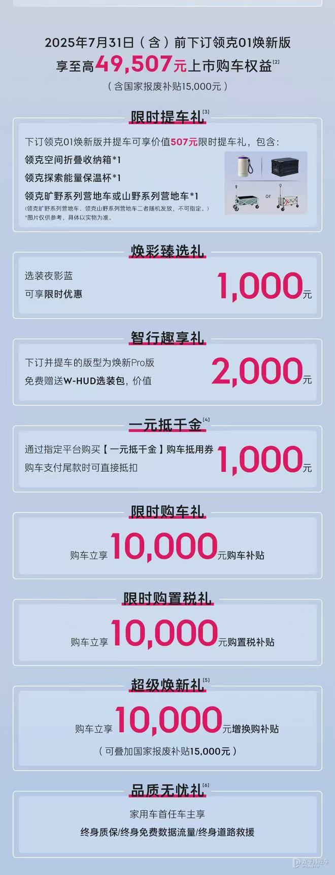 专享价11.88万起 领克01焕新版上市 内饰升级/全系2.0T+8AT