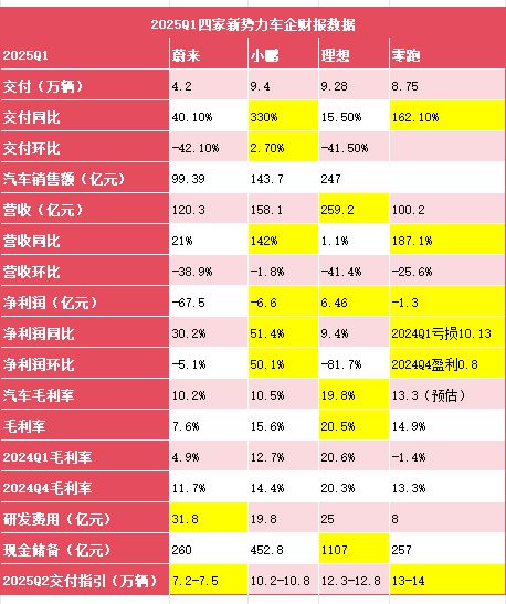一季度新势力财报：领跑的零跑，想要未来的蔚来