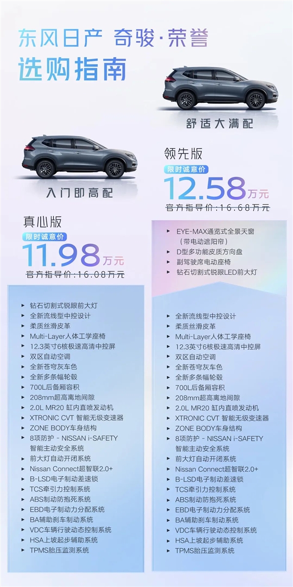 11.98万起 日产奇骏荣耀上市：还有8.98万的逍客