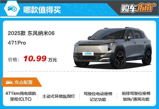 推荐471Pro 2025款东风纳米06购车指南
