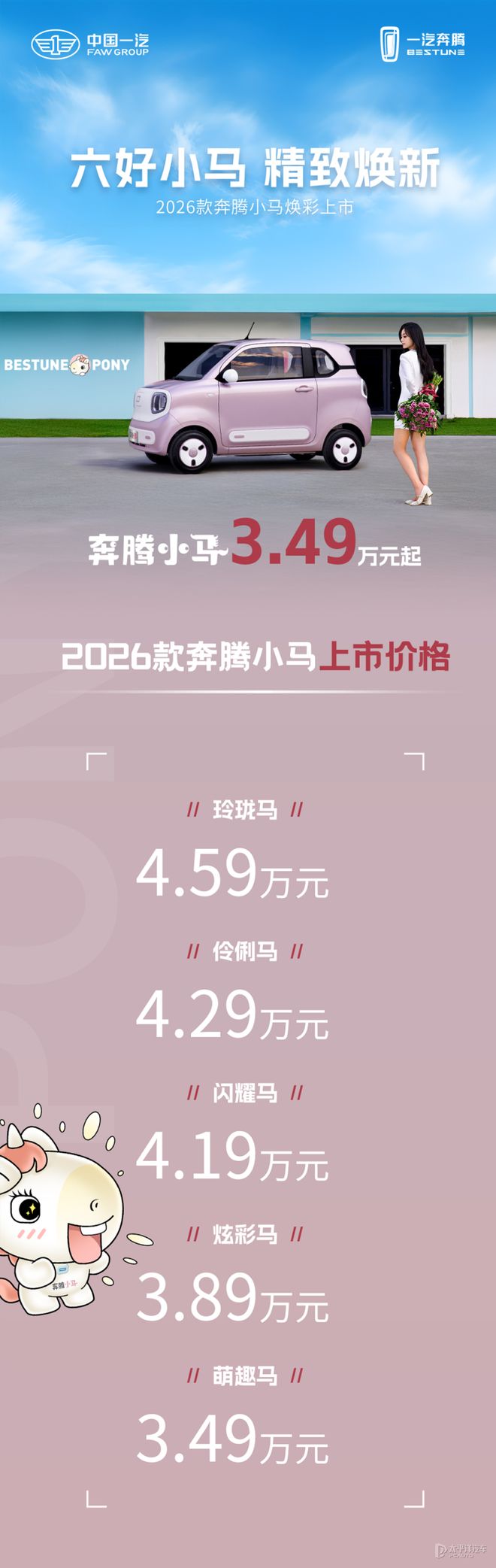 2026款奔腾小马上市，3.49万起，性价比爆棚！