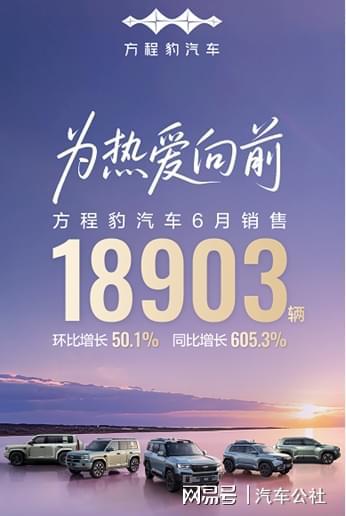 钛3爆款已定，豹5蝉联冠军，方程豹6月销量逼近1.9万辆