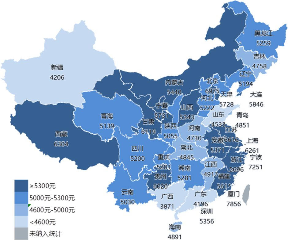 2025年各地区车险保费差异地图