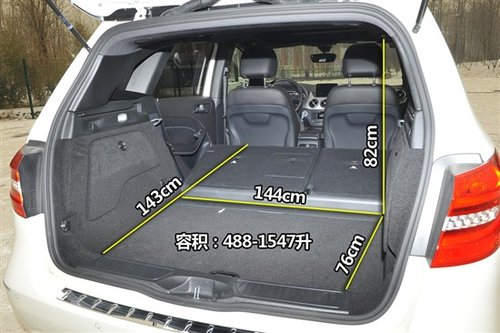 奔驰B200后备箱空间展示